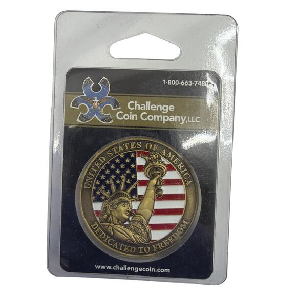 Challenge Coin Company Statue of Liberty US Flag Challenge Coin CC-245 - Picture 1 of 2